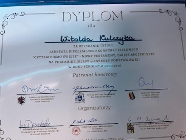 FINAŁ DIECEZJALNEGO KONKURSU BIBLIJNEGO ''CZYTAM PISMO ŚWIĘTE''