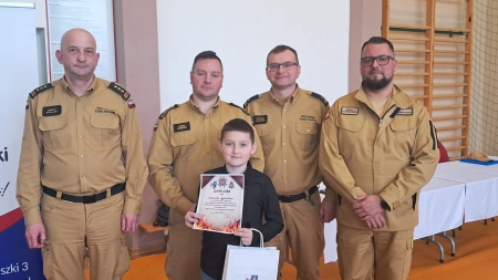 SUKCES NASZEGO UCZNIA W OGÓLNOPOLSKIM TURNIEJU WIEDZY POŻARNICZEJ – MŁODZIEŻ ZAPOBIEGA POŻ