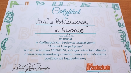 Podsumowanie realizacji Ogólnopolskiego Projektu Edukacyjnego  „Alfabet Logopedyczny”.